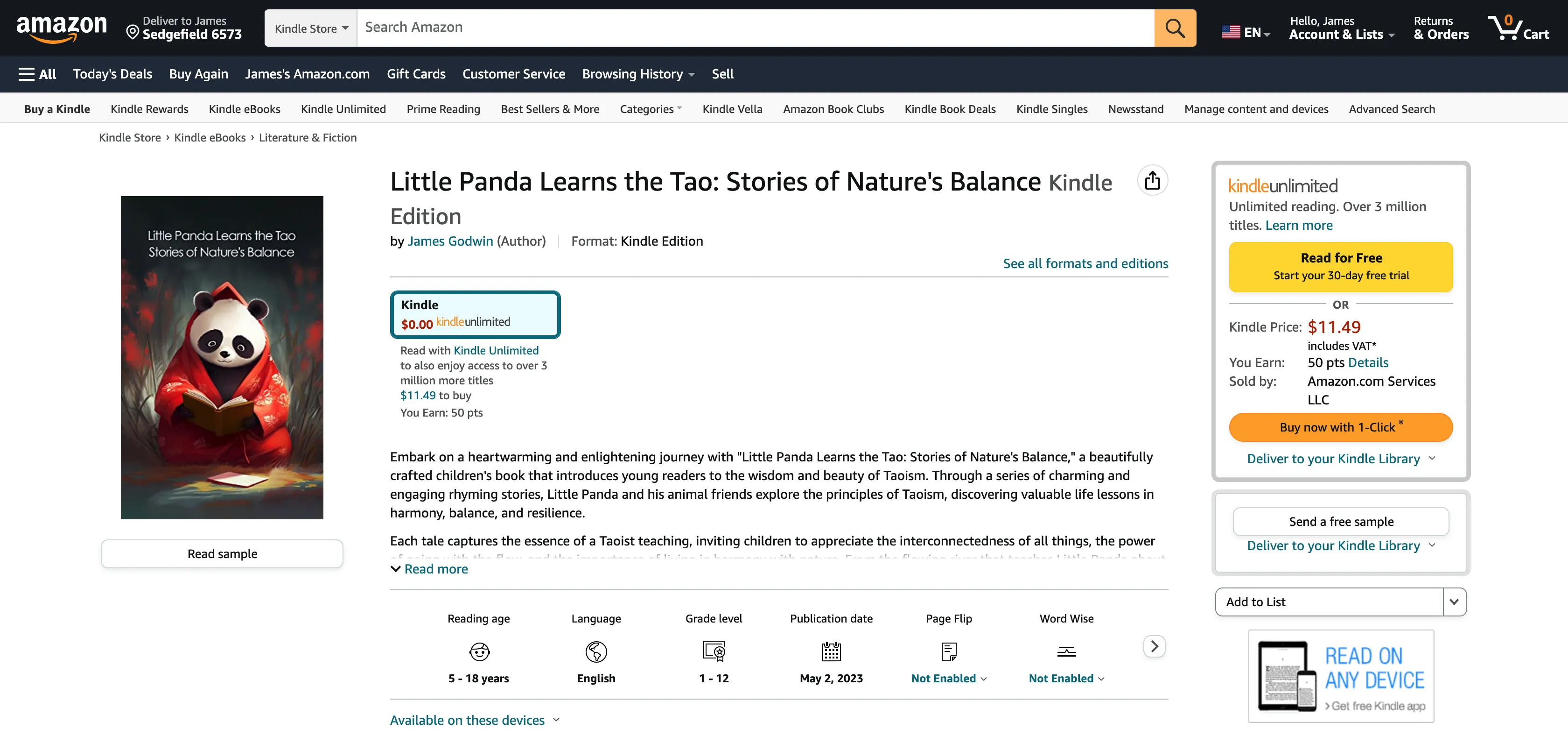 Little Panda Book Goes Live on Kindle
